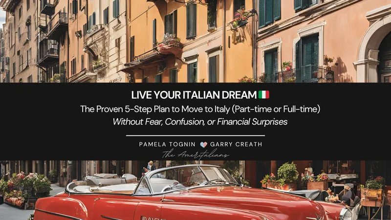 Pamela and Garry hosting a free live online event about moving to Italy